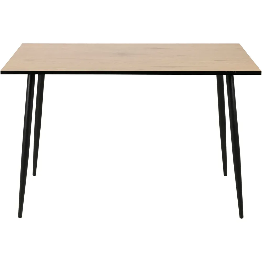 Florence Wilma 4-Seater Dining Table - Black, Oak