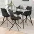 Florence Wilma 4-Seater Glass Top Dining Table - Black
