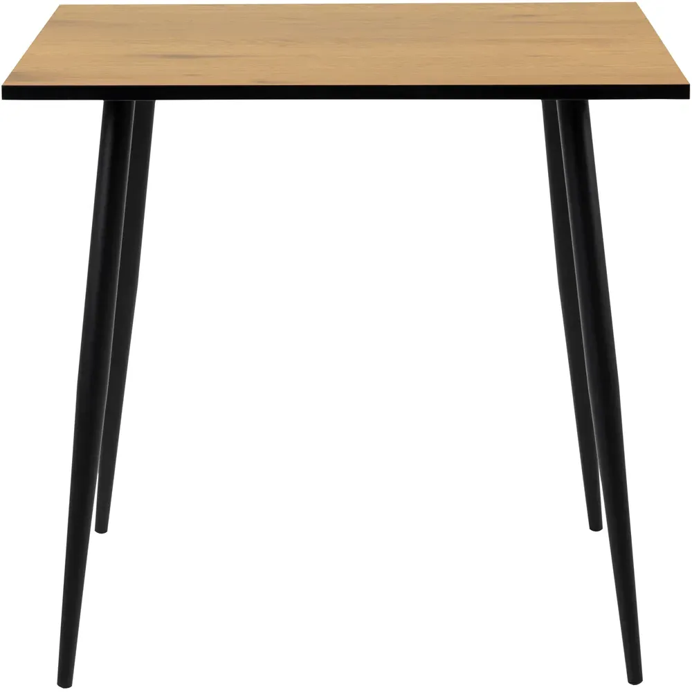 Florence Wilma 4-Seater Square Dining Table - Black, Oak