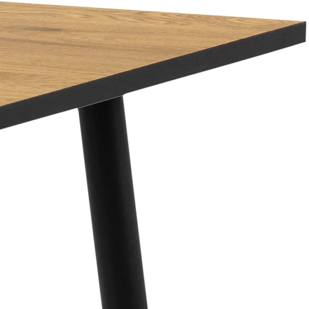 Florence Wilma 4-Seater Square Dining Table - Black, Oak