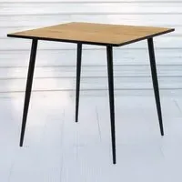 Florence Wilma 4-Seater Square Dining Table - Black, Oak