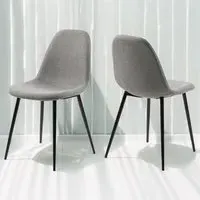 Florence Wilma Set of 4 Dining Chairs - Light Grey