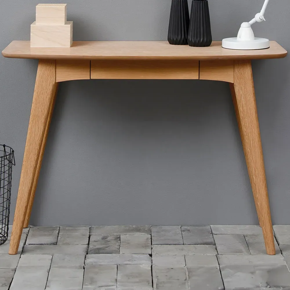 Florence Woodstock Single Drawer Office Desk - Brown, Oak