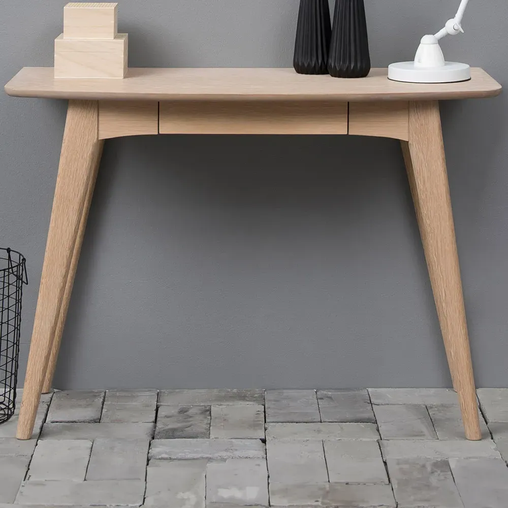 Florence Woodstock Single Drawer Office Desk - Brown, Oak