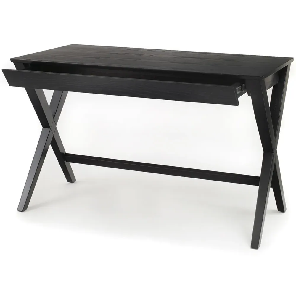 Florence Writex Single Drawer Office Desk - Black