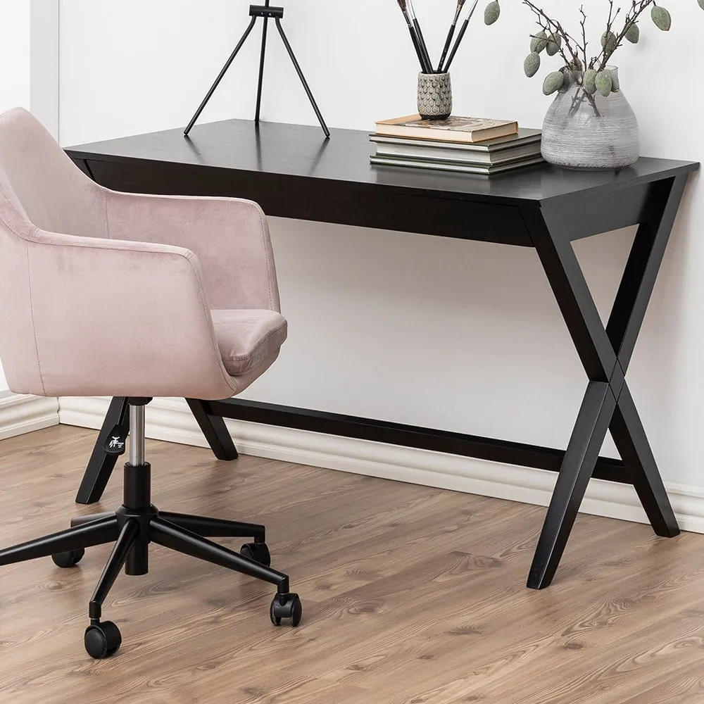 Florence Writex Single Drawer Office Desk - Black