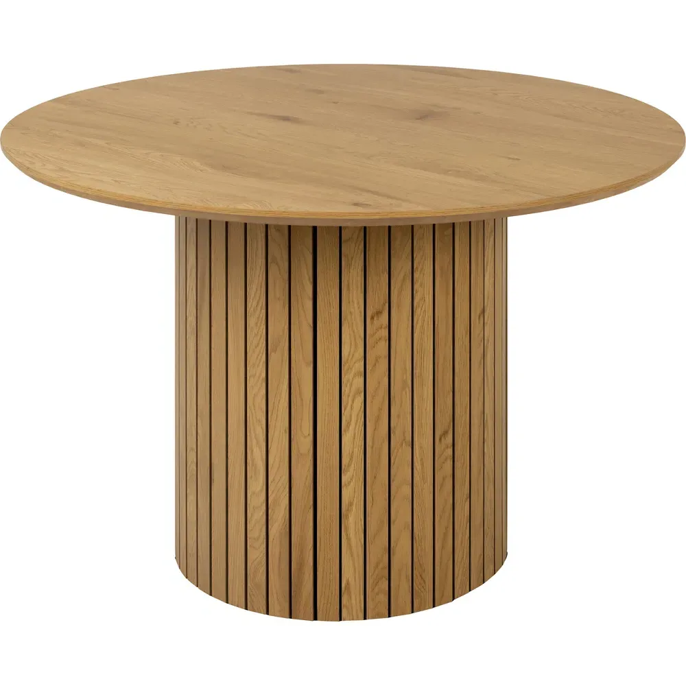 Florence Yale 4 Seater Round Dining Table - Brown, Oak