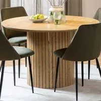 Florence Yale 4 Seater Round Dining Table - Brown, Oak