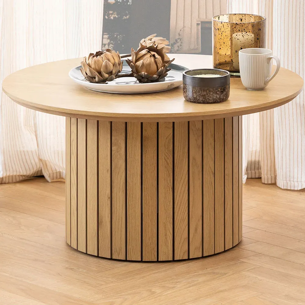 Florence Yale Round Coffee Table - Brown, Oak
