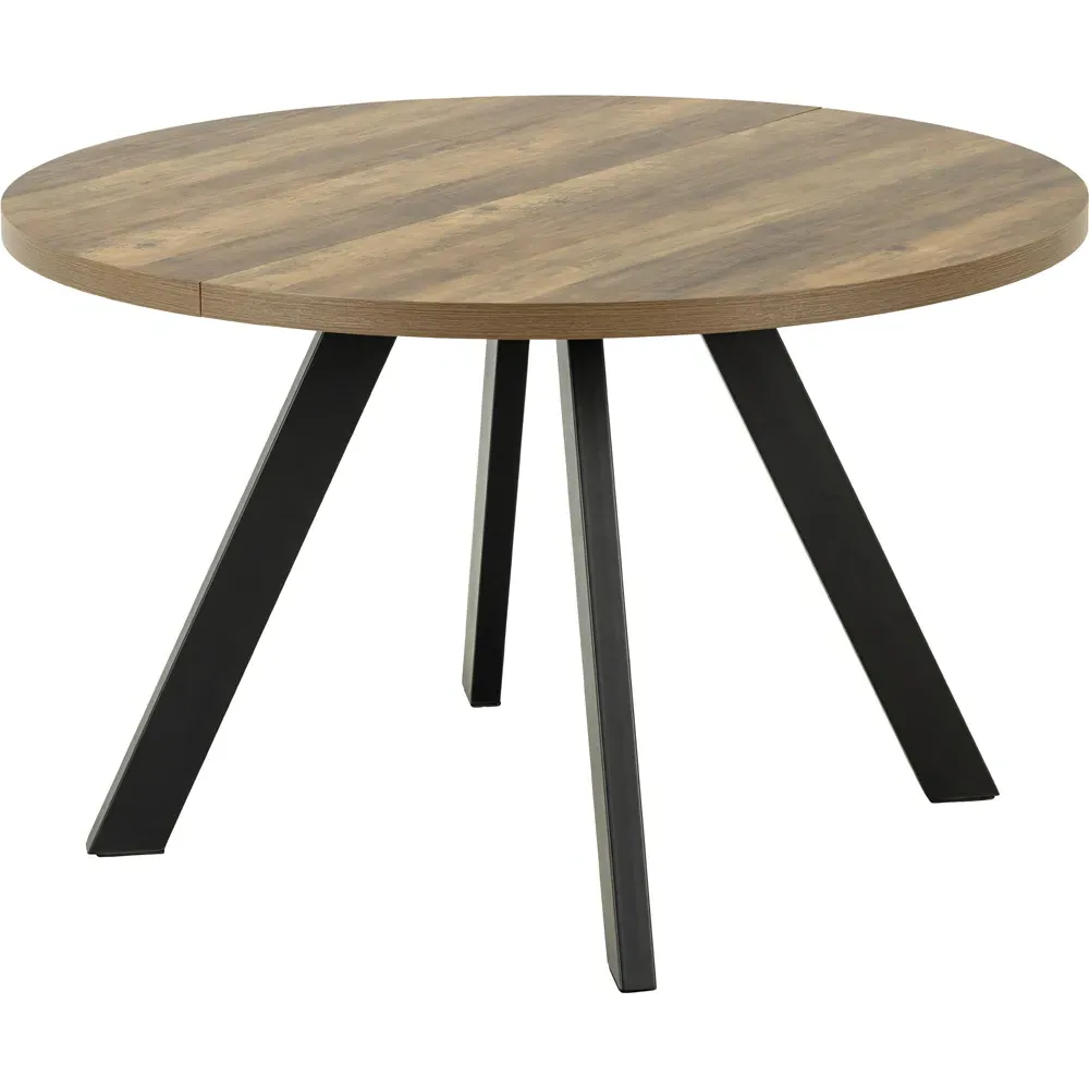 Florence Zalida 8-Seater Round Dining Table Extendable - Brown, Oak