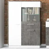 Florence Zingaro 2 Door Left Hand Display Cabinet - Grey