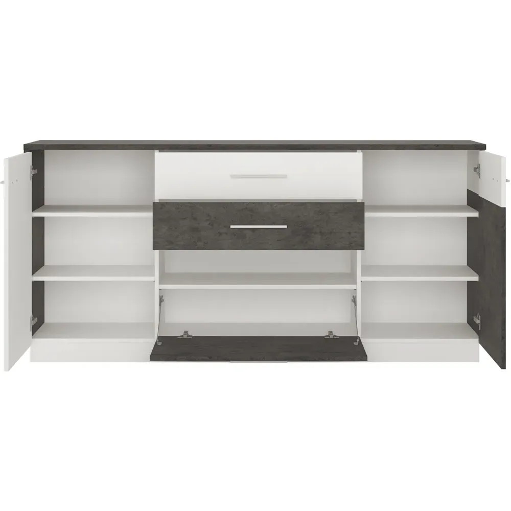 Florence Zingaro 3 Door 2 Drawer Sideboard - Grey