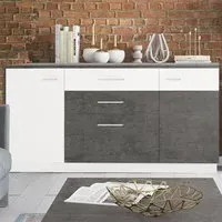 Florence Zingaro 3 Door 2 Drawer Sideboard - Grey