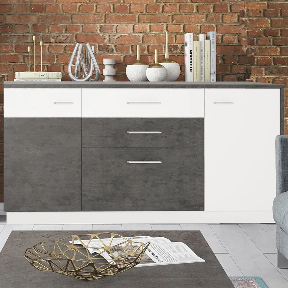 Florence Zingaro 3 Door 2 Drawer Sideboard - Grey image