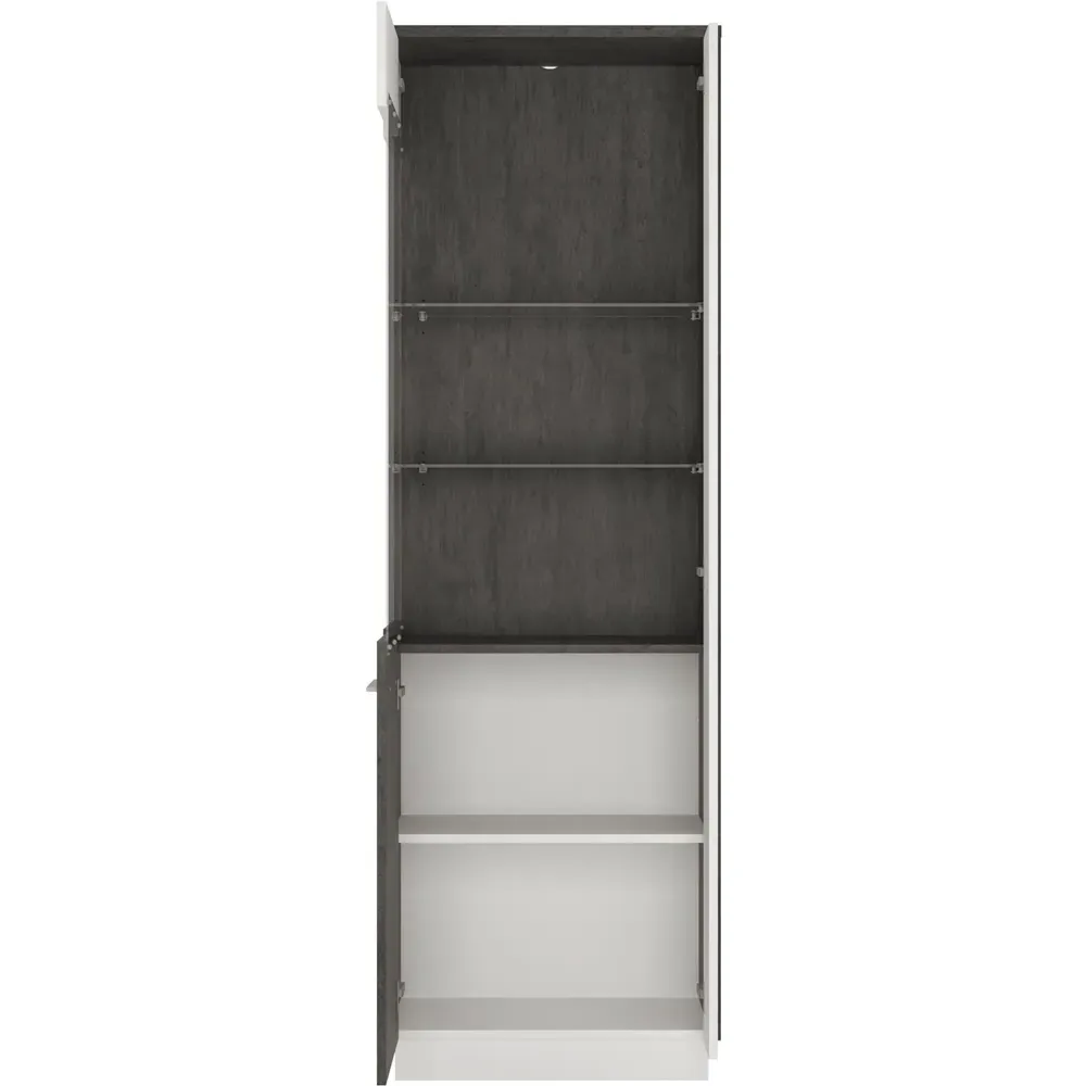 Florence Zingaro Right Hand Glazed Display Cabinet - Grey