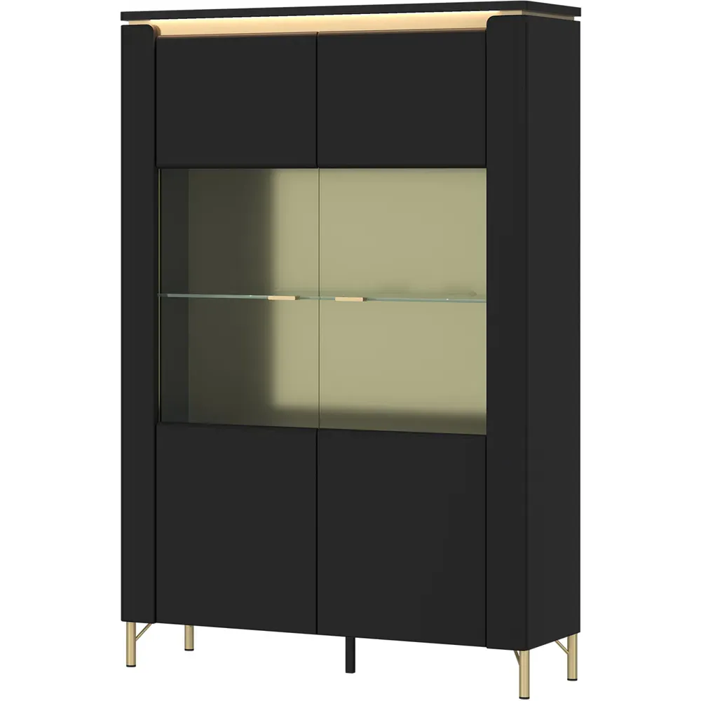 Genoa 2 Door Display Cabinet - Black