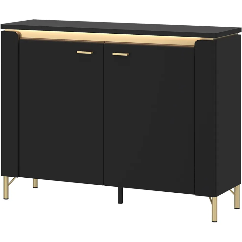 Genoa 2 Door Sideboard with LED Lighting - Black