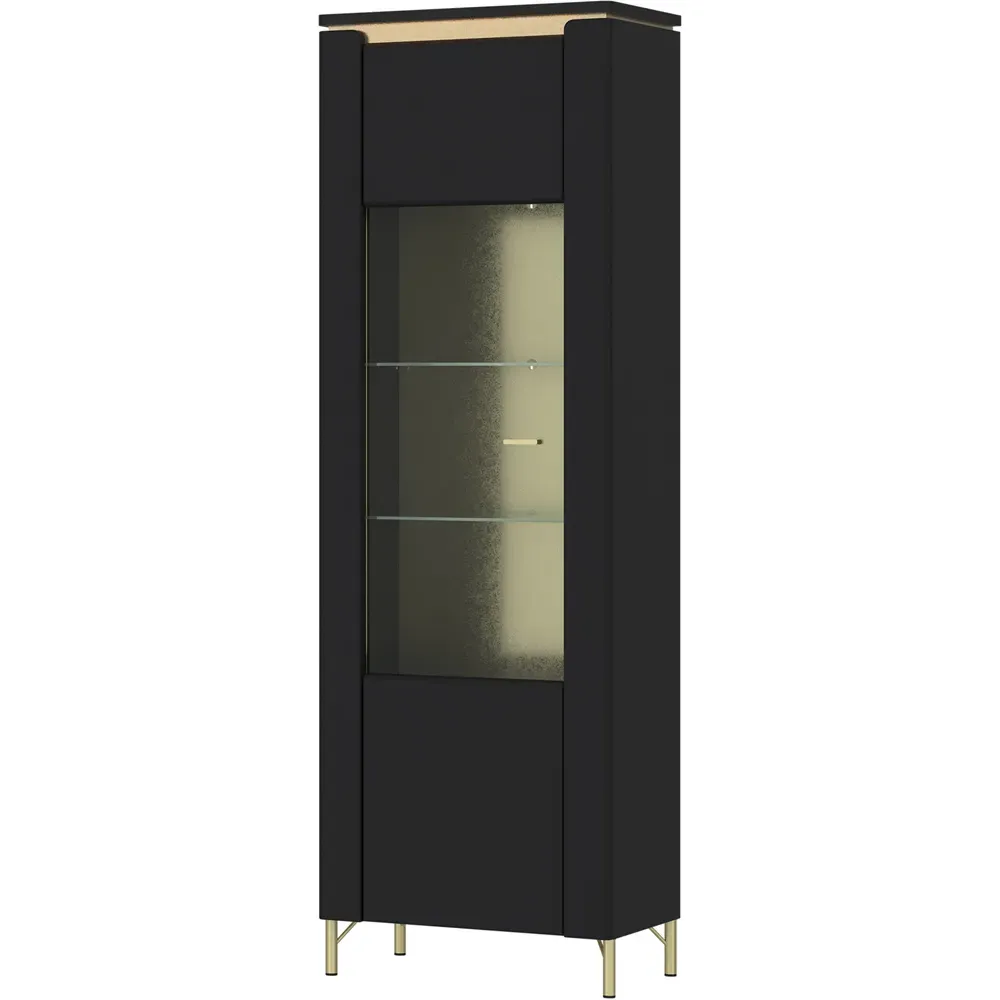 Genoa Single Door Display Cabinet - Black