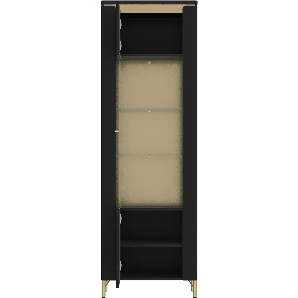 Genoa Single Door Display Cabinet - Black