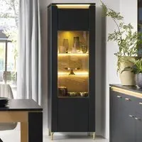 Genoa Single Door Display Cabinet - Black