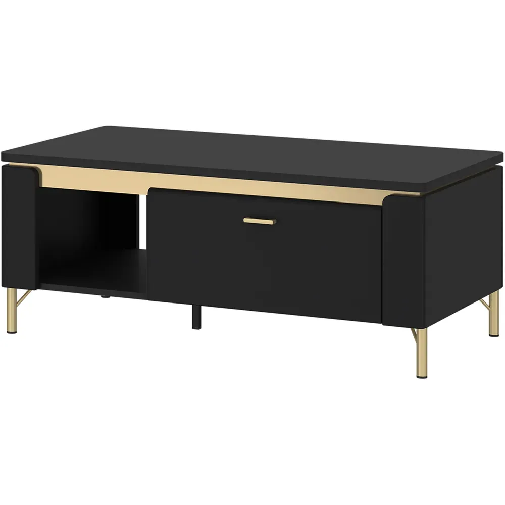 Genoa Single Drawer Coffee Table - Black