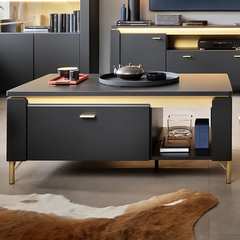 Genoa Single Drawer Coffee Table - Black image