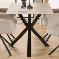 Heaven 4-Seater Dining Table - Grey, Ceramic