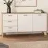 Ikast 2 Door 3 Drawer Sideboard - White, Jackson Hickory