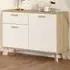 Ikast 2 Door Single Drawer Sideboard - White, Jackson Hickory