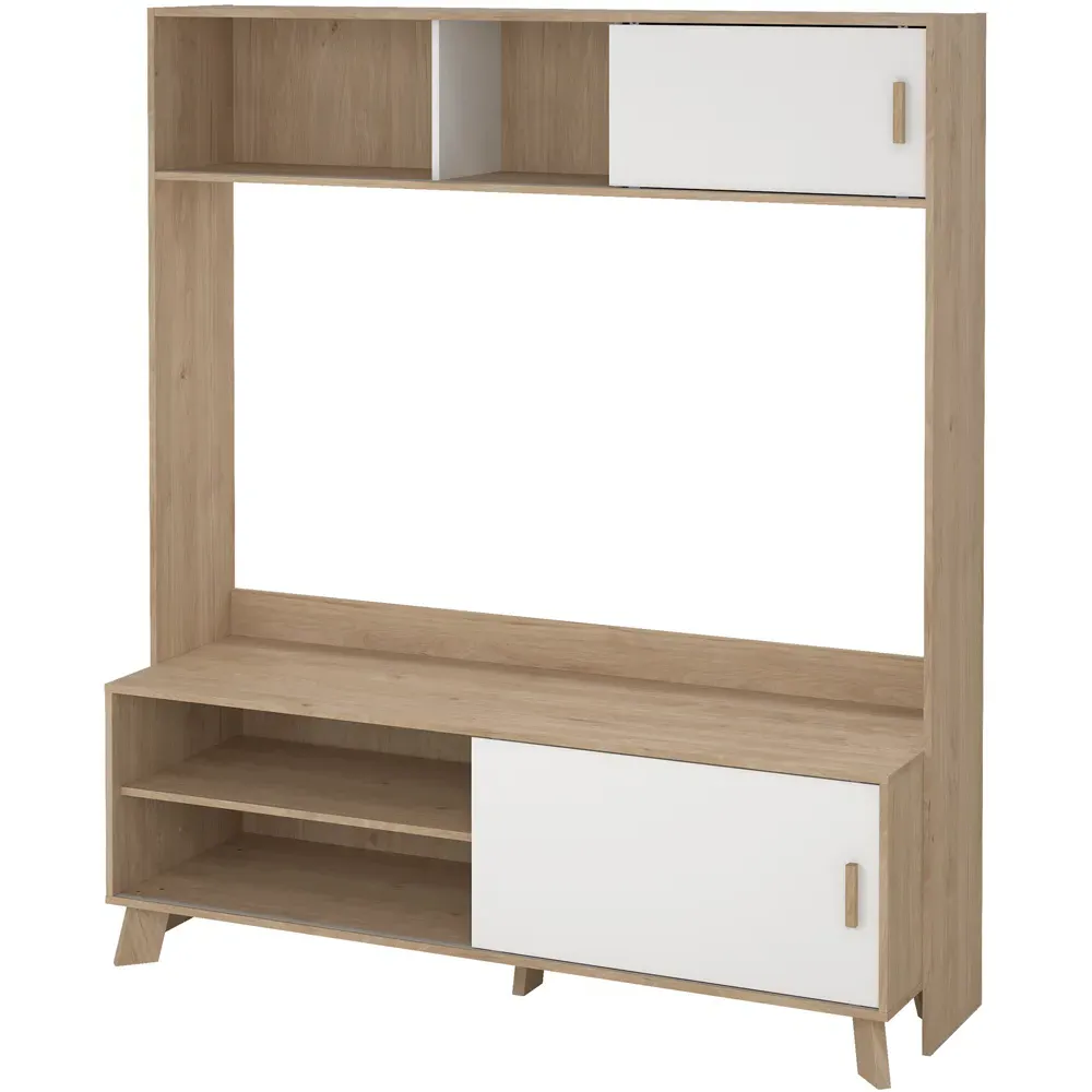 Ikast 2 Door TV Unit - White, Brown