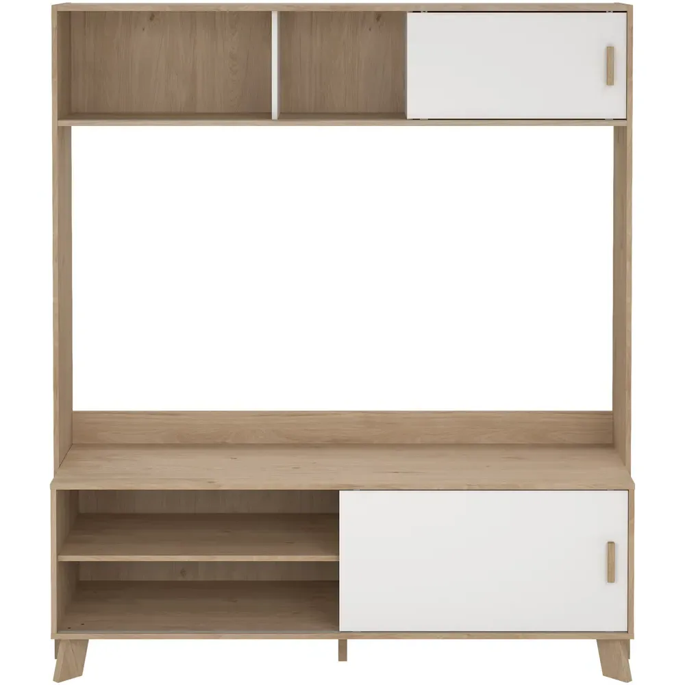 Ikast 2 Door TV Unit - White, Brown