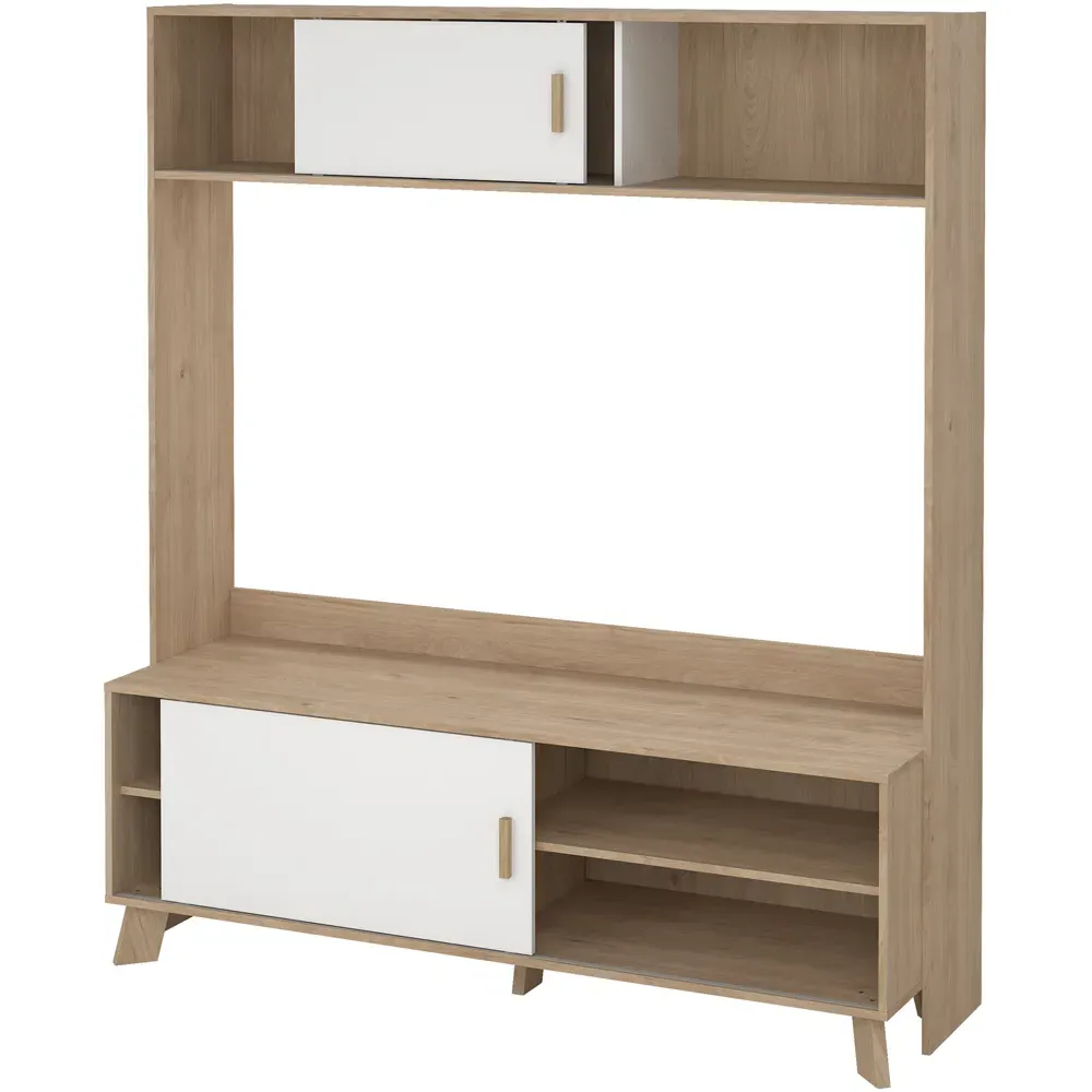 Ikast 2 Door TV Unit - White, Brown