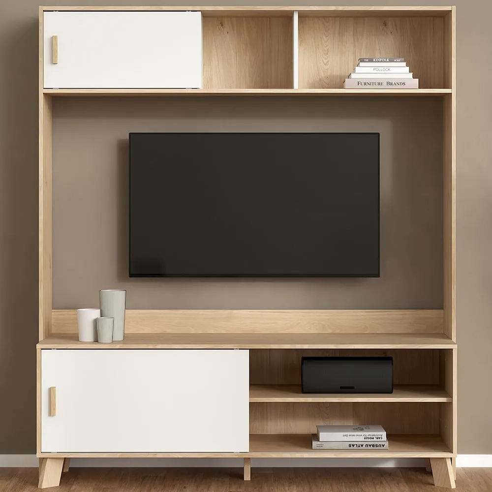 Ikast 2 Door TV Unit - White, Brown