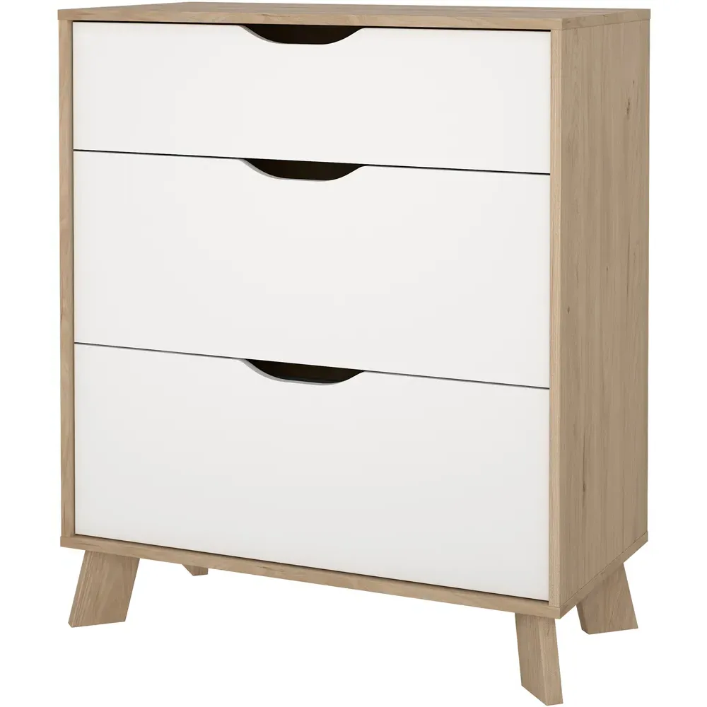 Ikast 3 Drawer Chest of Drawers - Brown, White