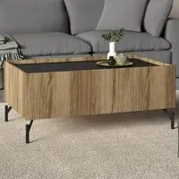 Kendall 2 Drawer Coffee Table - Oak, Black