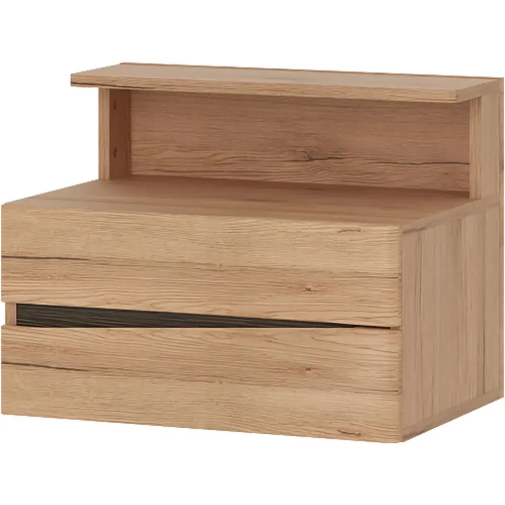 Kensington 2 Drawer Bedside Cabinet - Brown, Oak