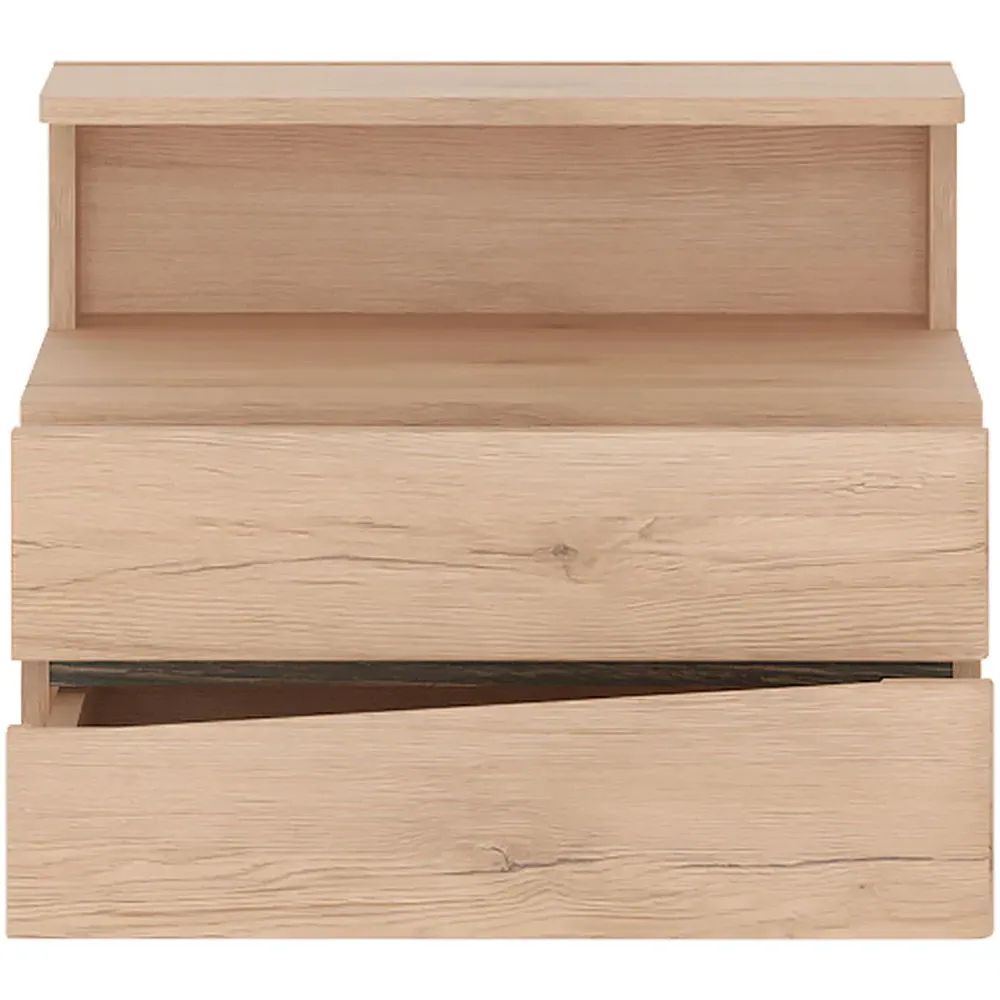 Kensington 2 Drawer Bedside Cabinet - Brown, Oak