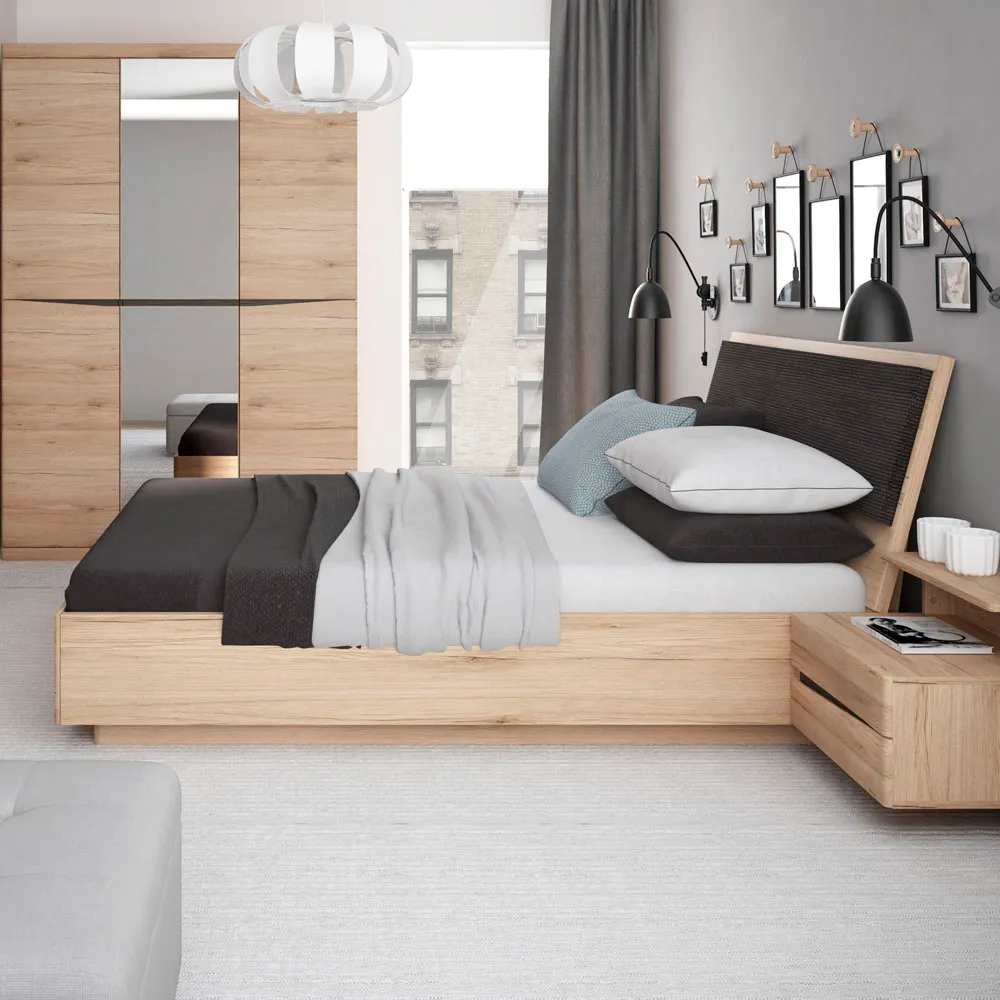 Kensington 2 Drawer Bedside Cabinet - Brown, Oak