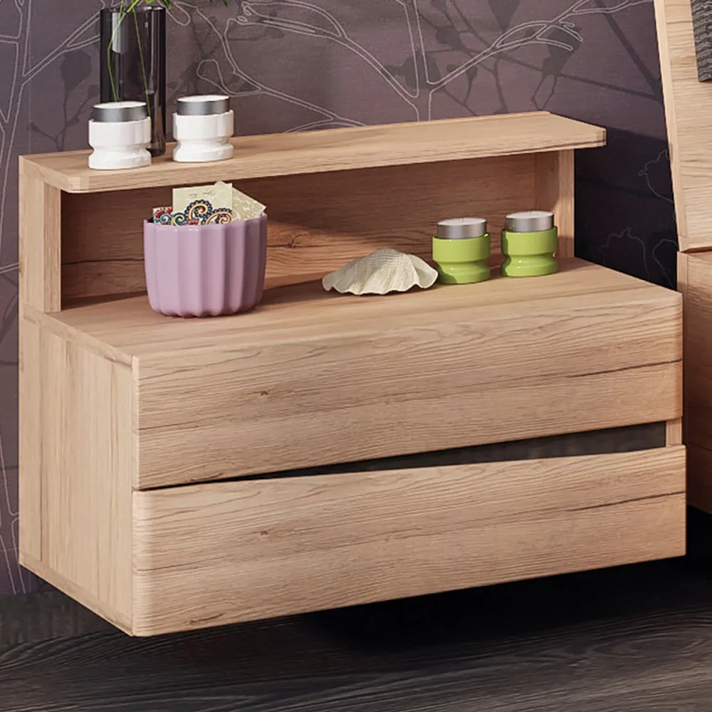 Kensington 2 Drawer Bedside Cabinet - Brown, Oak