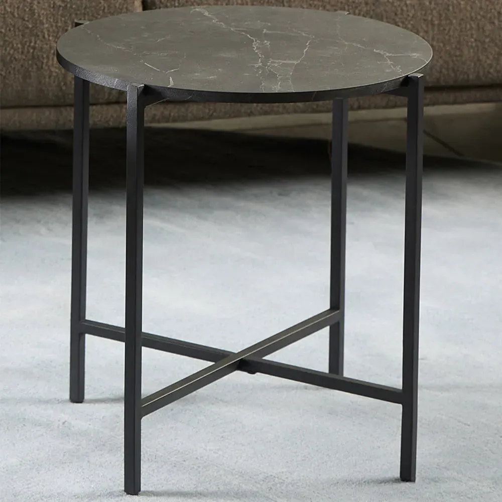 Lamoine Round Side Table - Black image