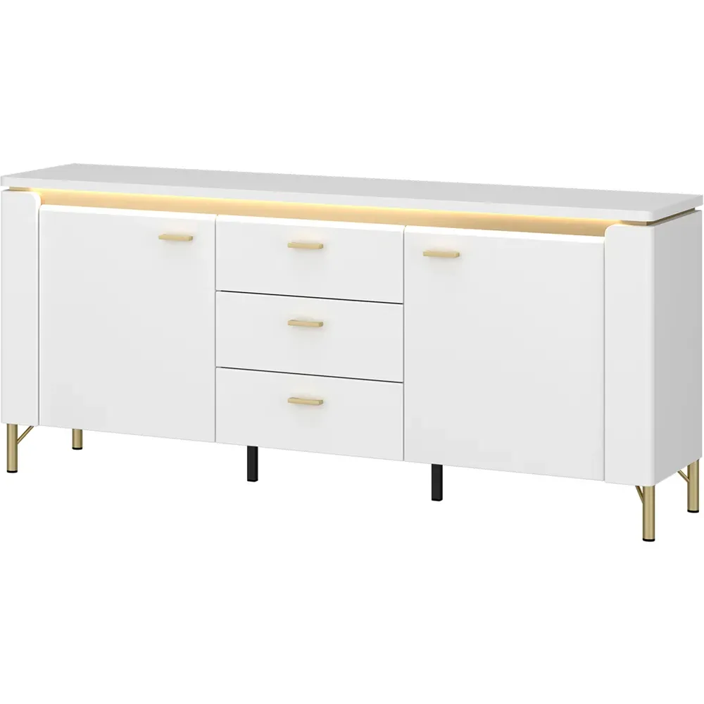 Lazio 2 Door 3 Drawer TV Cabinet - Alpine White