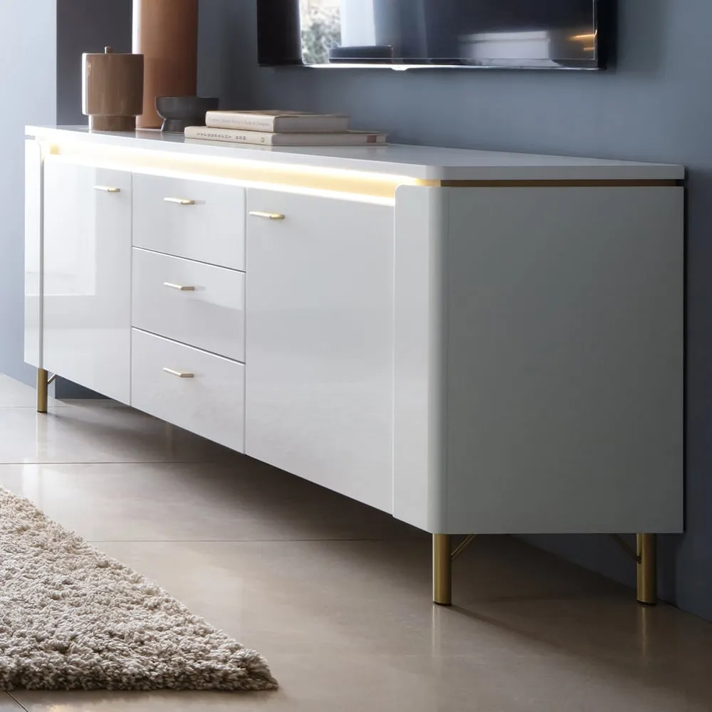 Lazio 2 Door 3 Drawer TV Cabinet - Alpine White