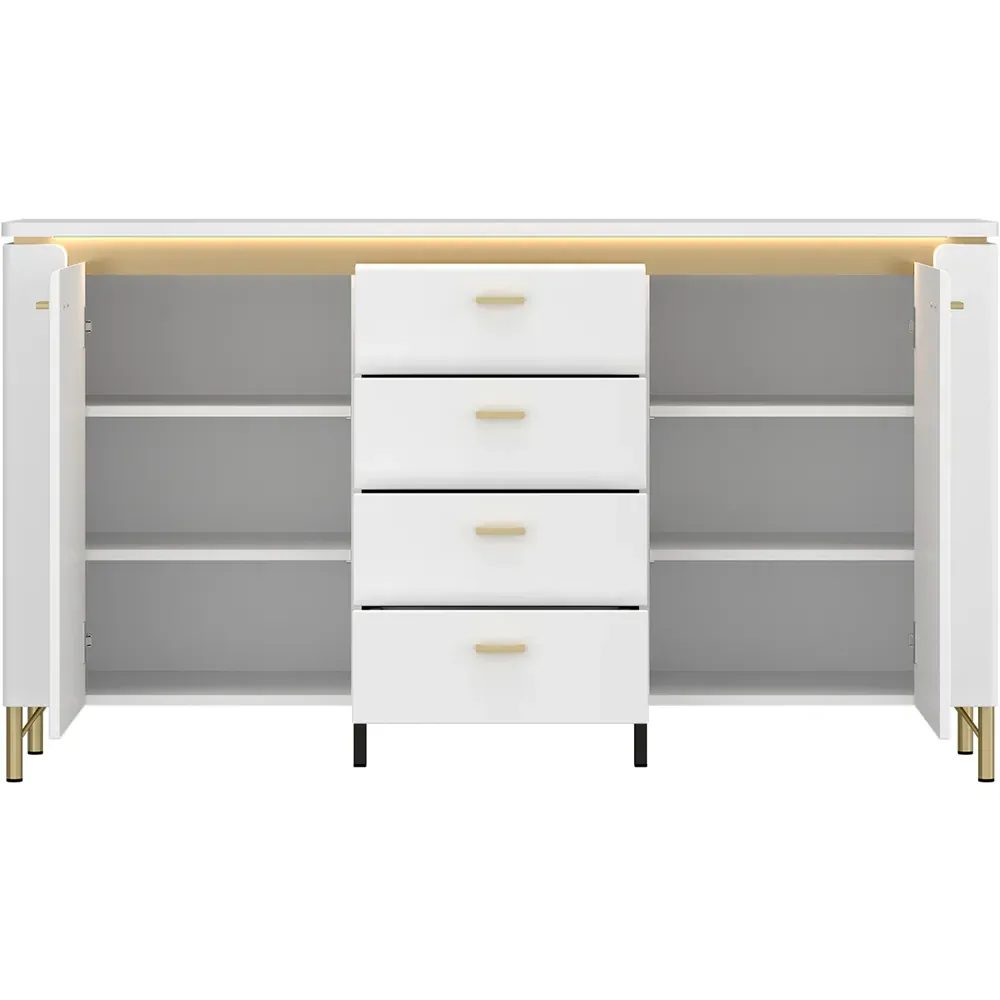 Lazio 2 Door 4 Drawer Sideboard - White