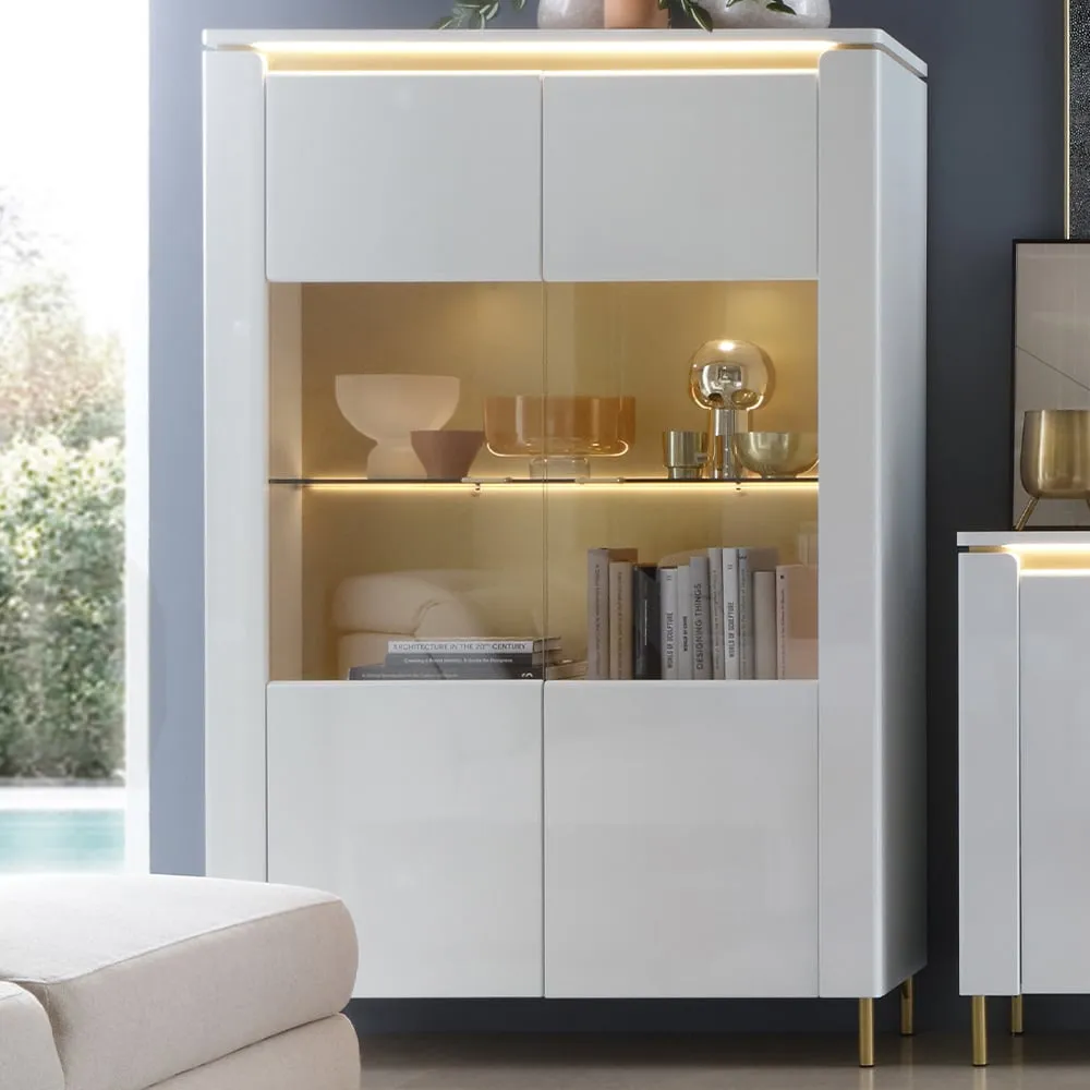 Lazio 2 Door Display Cabinet - White image