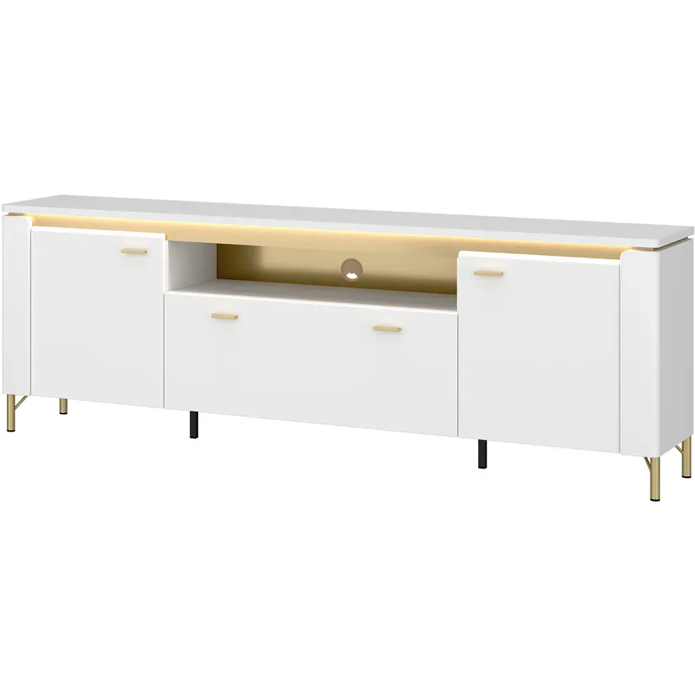 Lazio 2 Door Single Drawer TV Cabinet - Alpine White