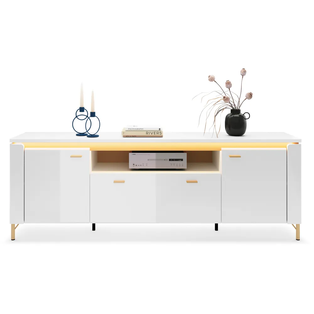 Lazio 2 Door Single Drawer TV Cabinet - Alpine White