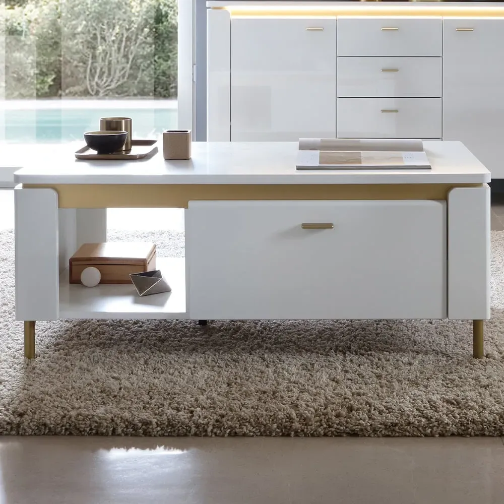 Lazio Single Door Coffee Table - White image