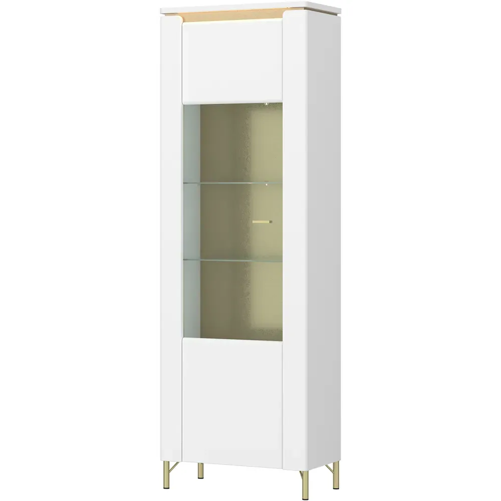 Lazio Single Door Display Cabinet - White