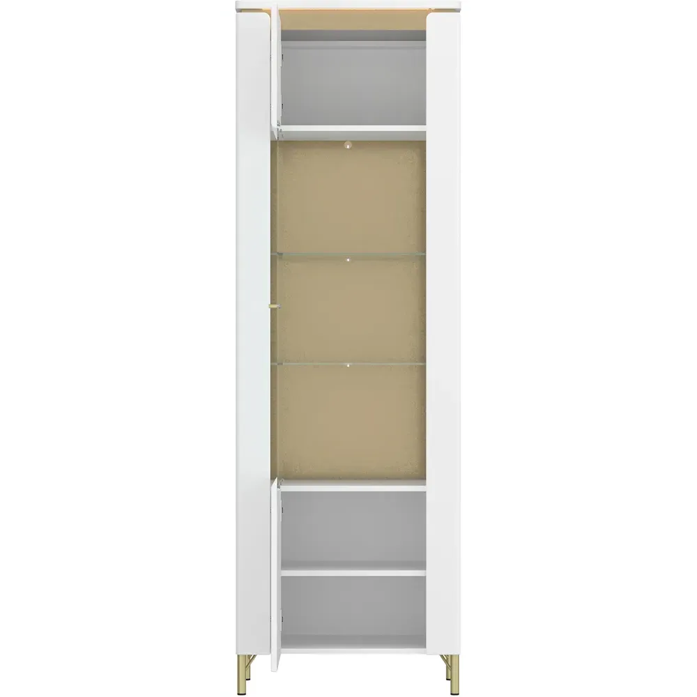 Lazio Single Door Display Cabinet - White
