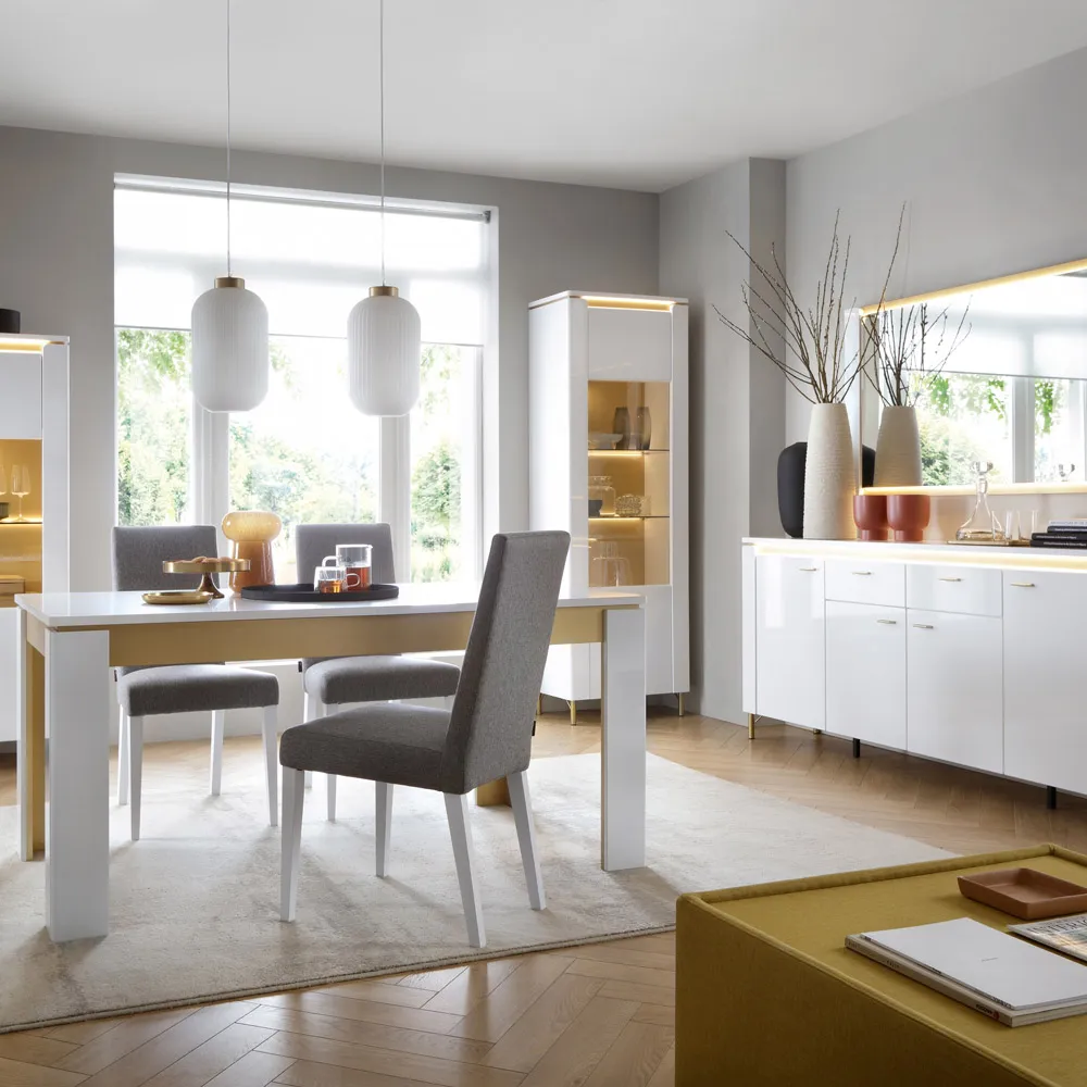 Lazio Single Door Display Cabinet - White